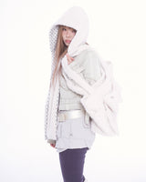Fluffy hood muffler (ivory)