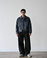 MP WASHED CURVED PANTS BK
