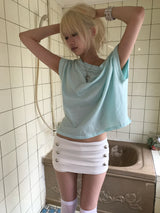 GLOW NAPOLEON STUD MINI SKIRT