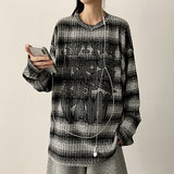 ENK ヒップストリート ダンガラ リブ ロングスリーブ Tシャツ