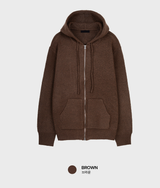 [Set-up]Risquare Two-Way Oversized Fit Hooded Zip-Up Knitwear 