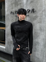 ZED DIAGONAL HIGH-NECK SLIM ZIP-UP