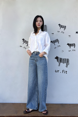 WIDE REGULAR DENIM PANTS code 25002
