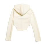 SWAN LAKE CROP 2WAY ZIP UP HOODY CREAM