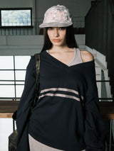 COZY VネックL/S (ネイビー)