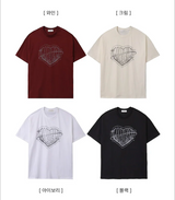 フェイスハートボクシーフィット半袖Tシャツ