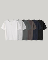 Black Field Textured Henley Top