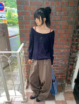 Pabor Deep U-Neck Loose-Fit Knit