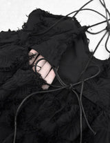 Black Swan Backless Fringe Bustier Top