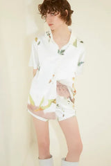 Leaf Satin Short Pants