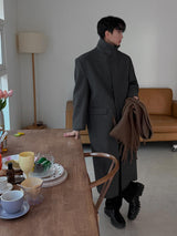 Pleddy フレンチチンストラップウールコート (2color)