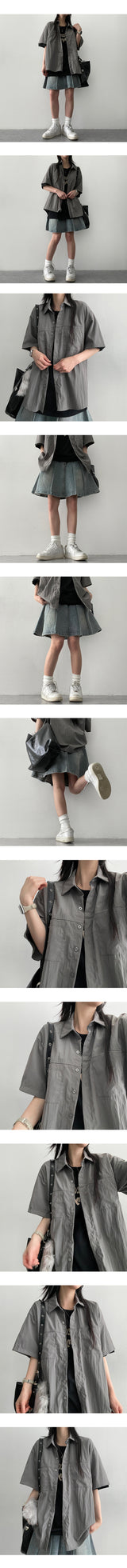 ディロバーロックポケットスリット半袖シャツ