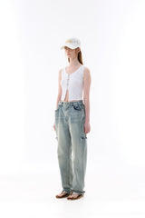 CINDY SLEEVELESS TOP SET / WHITE