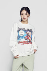 24FW RUNNING SANTA BEAR SWEARSHIRT CREAM