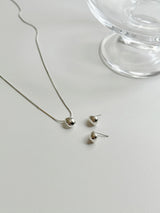[Silver 925] ボールドウォータードロップピアスネックレスセット