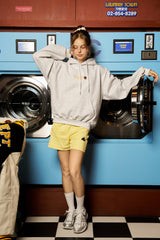 Concept College Cursive Logo Waffle Hoodie / Melange Gray [Unisex]