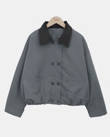 Jamin Contrast Button Crop Jacket