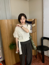 ボートネックタイブラウス