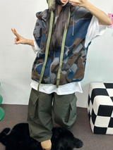 ヒーター❤カーゴオーバーロングバンディングパンツ 🩶🖤🤎💚4COLOR