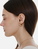 26SS★ Champagne First Moon Silver One-Touch Earrings M