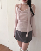 romang drape cut off-shoulder bl tie set