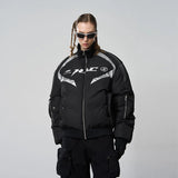 Multi Pocket Silver Logo Motor Down Jacket