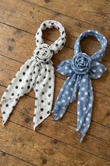 POLKA ROSE SCARF SET (IVORY, SKY 2COLORS!)