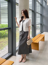 Koren V-neck Linen Short Sleeve Jacket