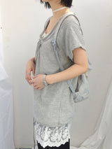embossed shirring strap t