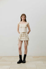 CUDDLY SLEEVELESS TOP / BEIGE