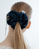 DENIM DOT SCRUNCHIE