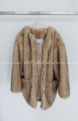 Big Pocket Half Fake Fur Jacket Coat