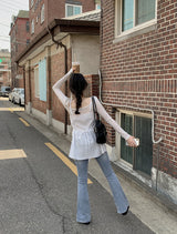 スリムフィットコットンブーツカットデニムパンツ (4color)