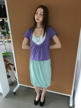 Draped balloon skirt (3color)