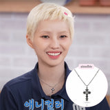 [NMIXX Haewon Necklace] Nocturne Gothic Cross Collarbone Necklace (Stainless Steel)