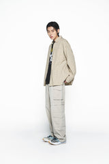 25SS ロゴエンボオーバーサイズチェックシャツ ベージュ