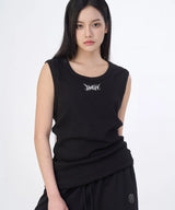 STREET LOGO EMBROIDERY TIGHT SLEEVELESS TANK TOP FOR UNISEX