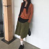 ラヴィル ディープUネック ツーウェイドレス ロングニットTシャツ