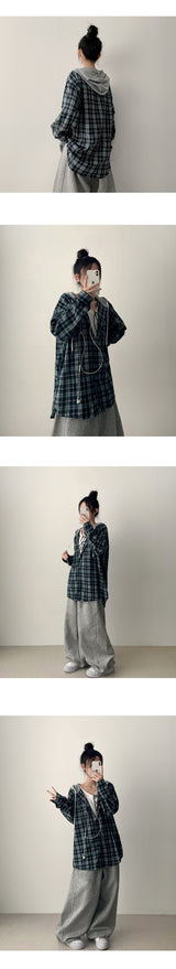 [short, basic, long choice*] high banding side incision コットンワイドパンツ