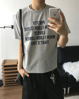 プリットクロッププリント半袖Tシャツ 3C
