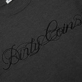 DirtyCoins スクリプトワッフル長袖Tシャツ グレー
