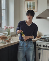 Deck Stitch Henley Neck Long Sleeve Tee
