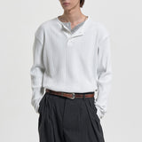 ヘンリーネック長袖Tシャツ