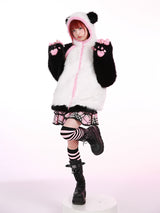 EvilTooth カンフーパンダ 中国風サブカルチャー フェイクファージャケット