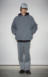  SHIRRING SLEEVED MA-1_GRAY