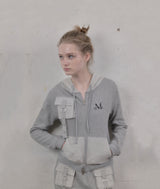 TIAJE SET UP EYELET HOOD ZIP-UP (2Color)
