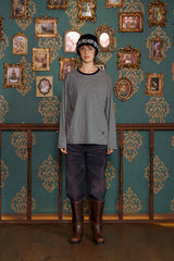 ロゴストライプロングスリーブTシャツ/ ブラック