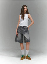 BTB : WAVE WASHING BERMUDA SHORTS [GRAY CORE] [UNISEX]