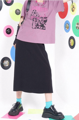 Black high-waisted sweet and spicy thin half skirt