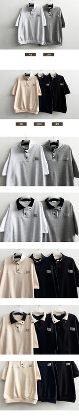 ロマインカラーリングスナップカラーショートスリーブTシャツ